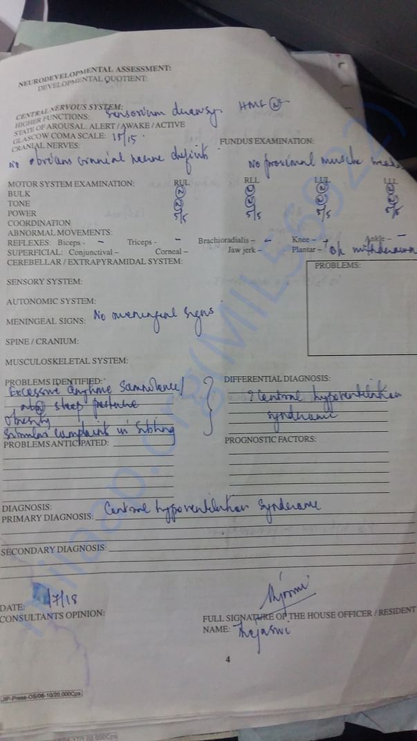 Clinical diagnosis by doctor