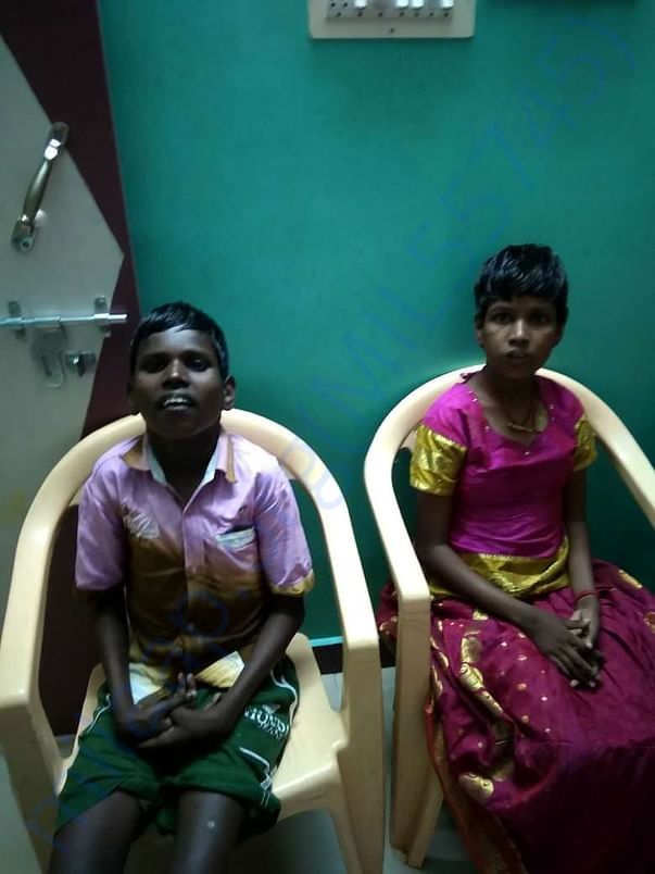 Two children who were attacked by Polio by birth