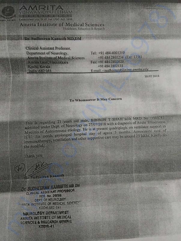 Medical condition letter from doctor