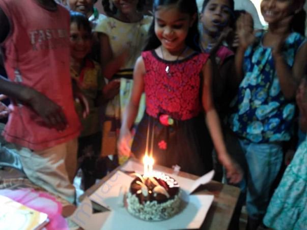 Birthday celebration of one of the students, who celeberated her birth