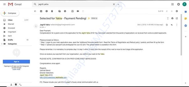 Jagriti Yatra Mail