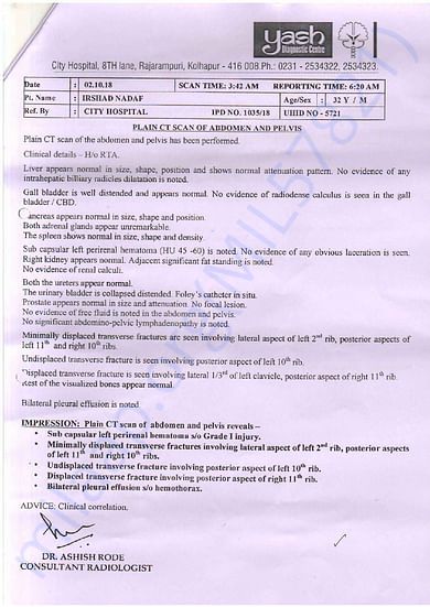 CITY HOSPITAL REPORTS