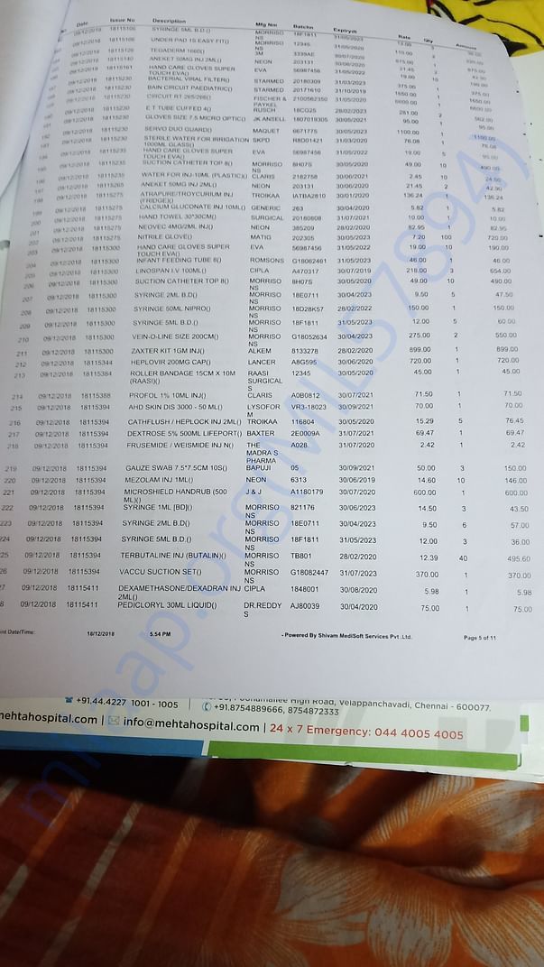 Pharmacy bill