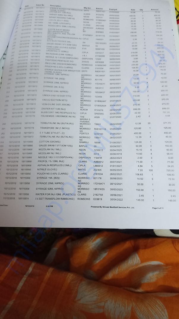 Pharmacy bill