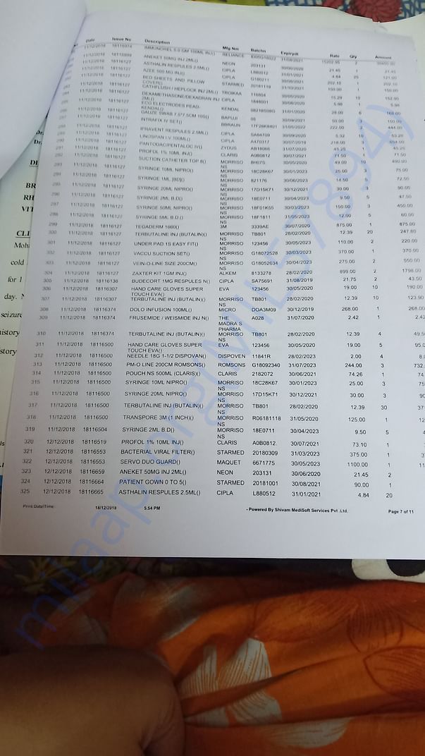Pharmacy bill
