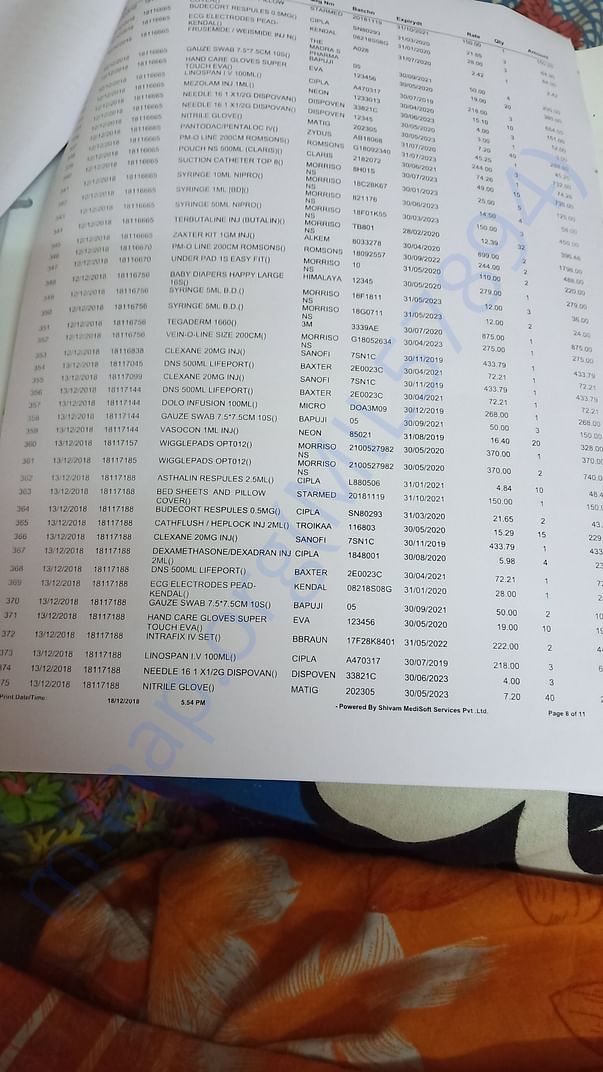 Pharmacy bill