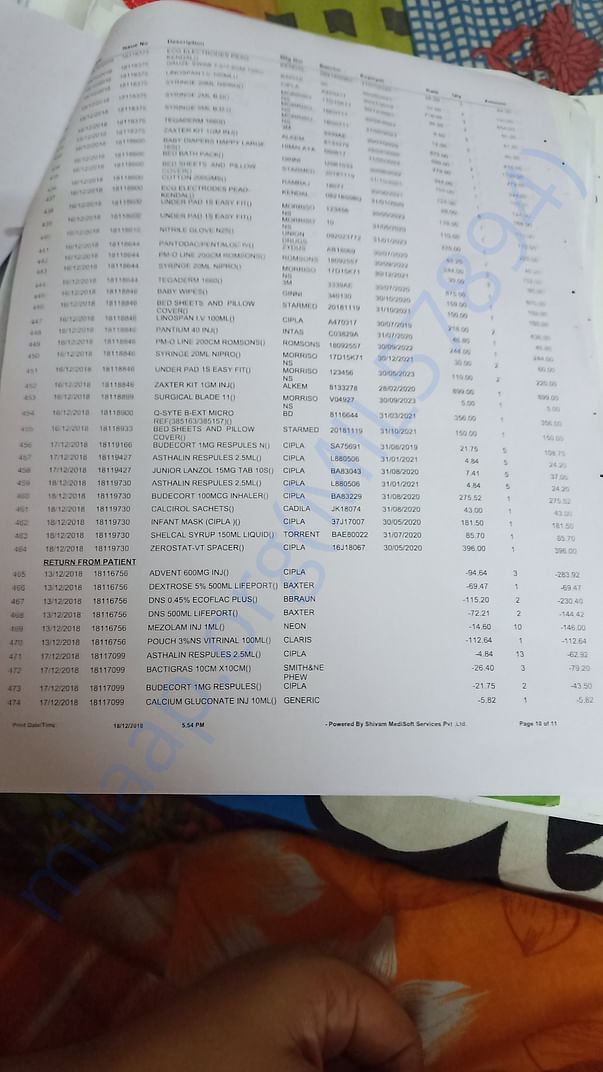Pharmacy bill