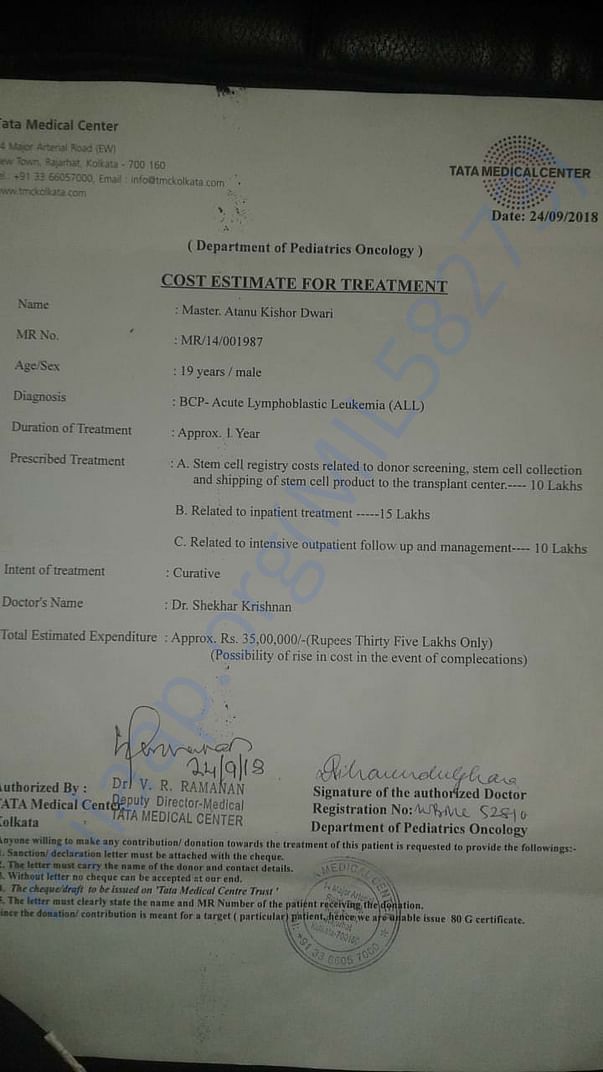Estimation letter