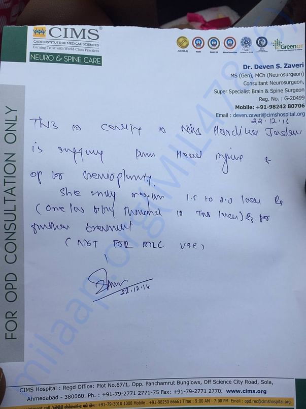 Document after the 2nd surgery
