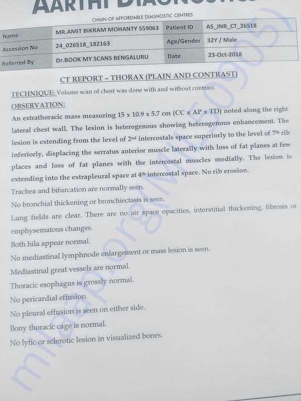 CT scan report