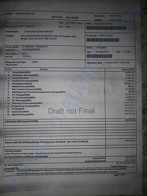 Hospital document