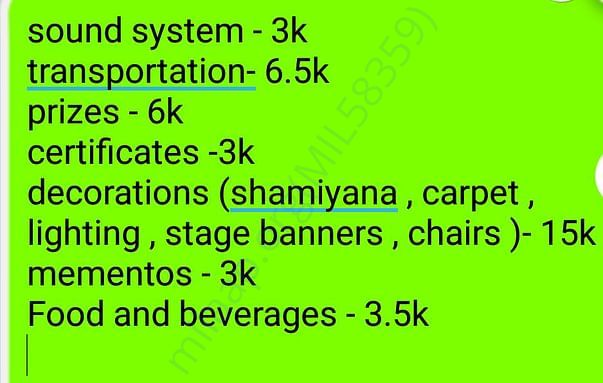 Expense sheet