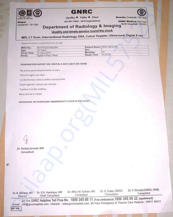 X-ray report