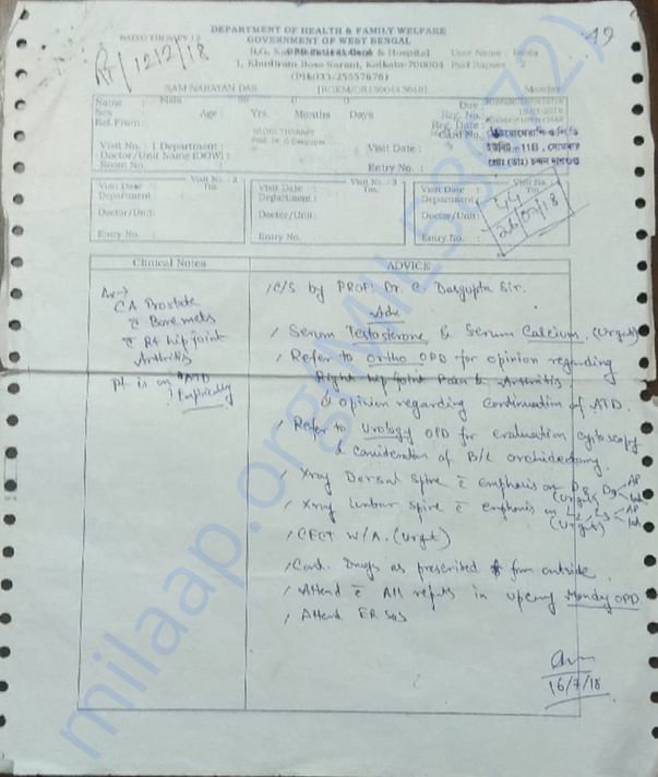 prescription of RAM NARAYAN DAS , page 01