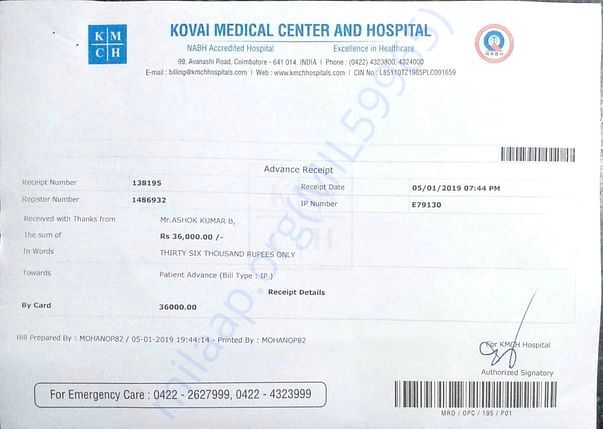 Bill for 36 Thousand INR paid on 5-Jan