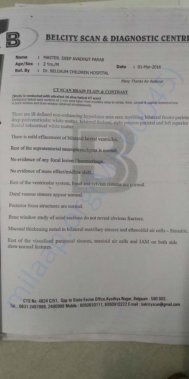 CT Scan Brain Report