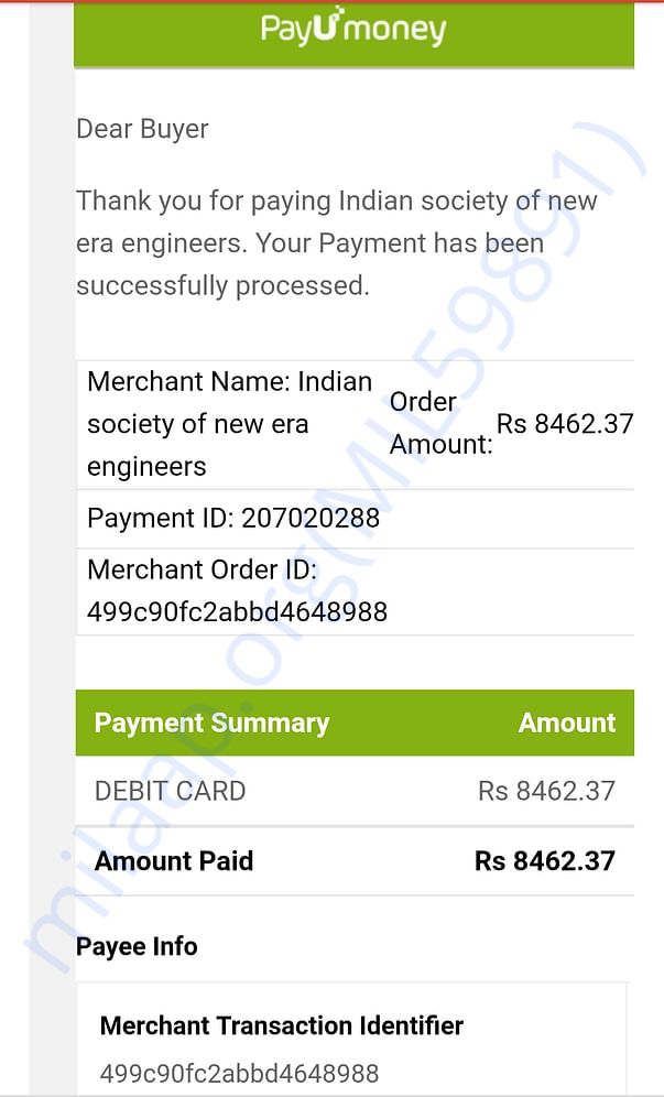 registration payment details