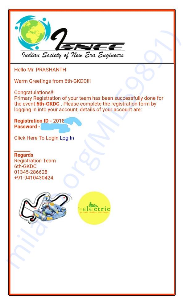 Team Registration for the Event