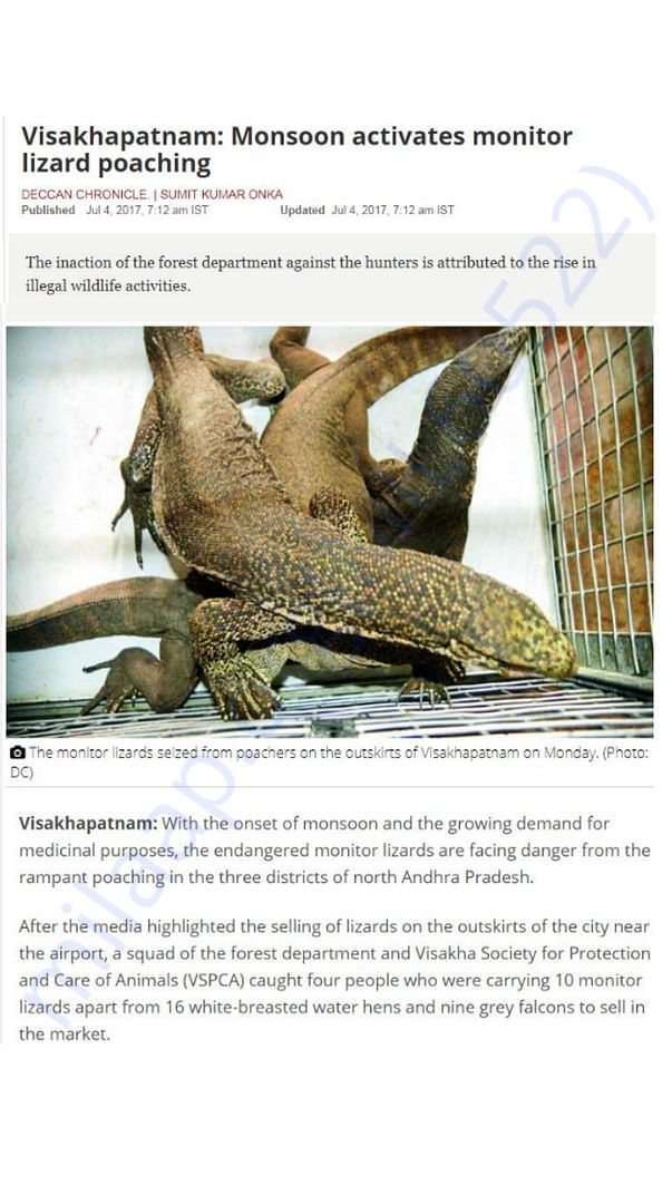 V.S.P.C.A busts the notorious wildlife racket in vizag