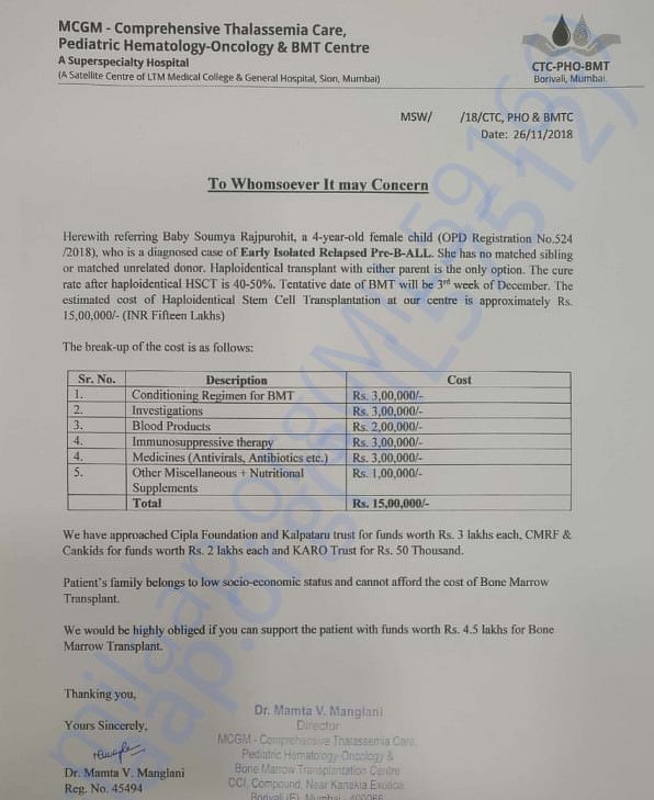Estimation letter