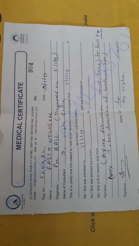 medical certificate