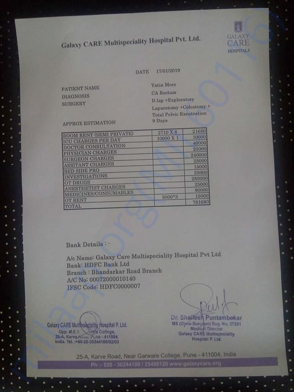 Hospital Estimate as of 17th Jan. 2019