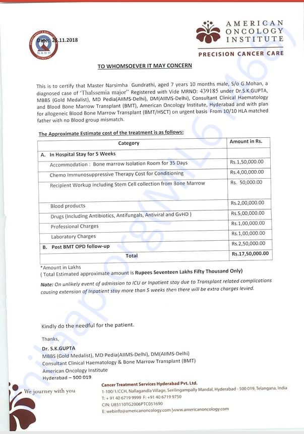 Estimation letter
