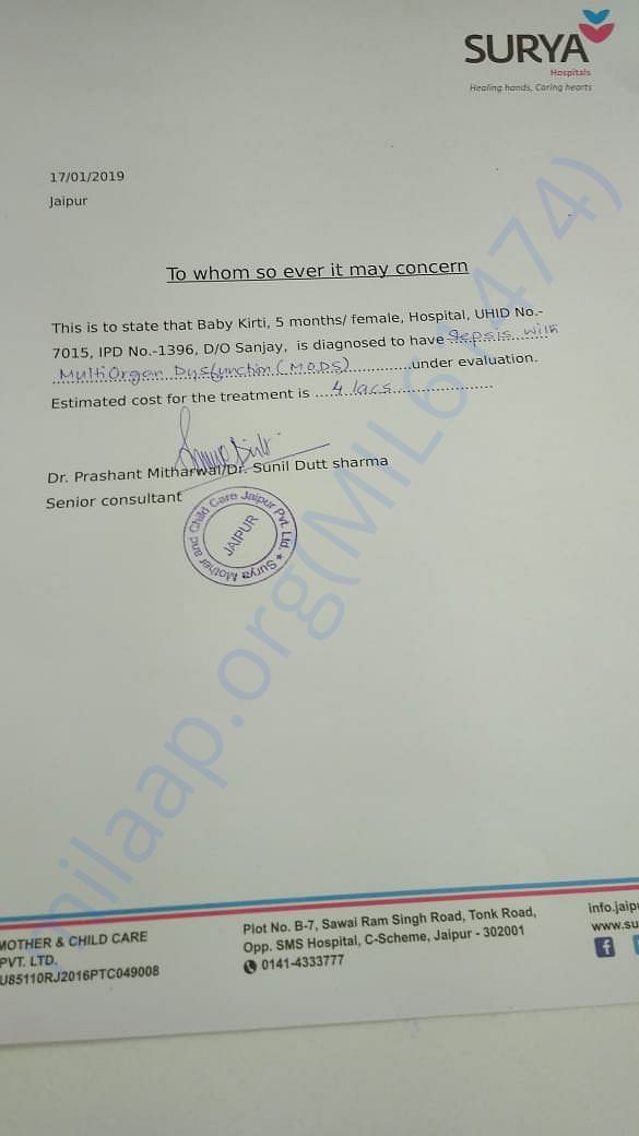 Estimation letter