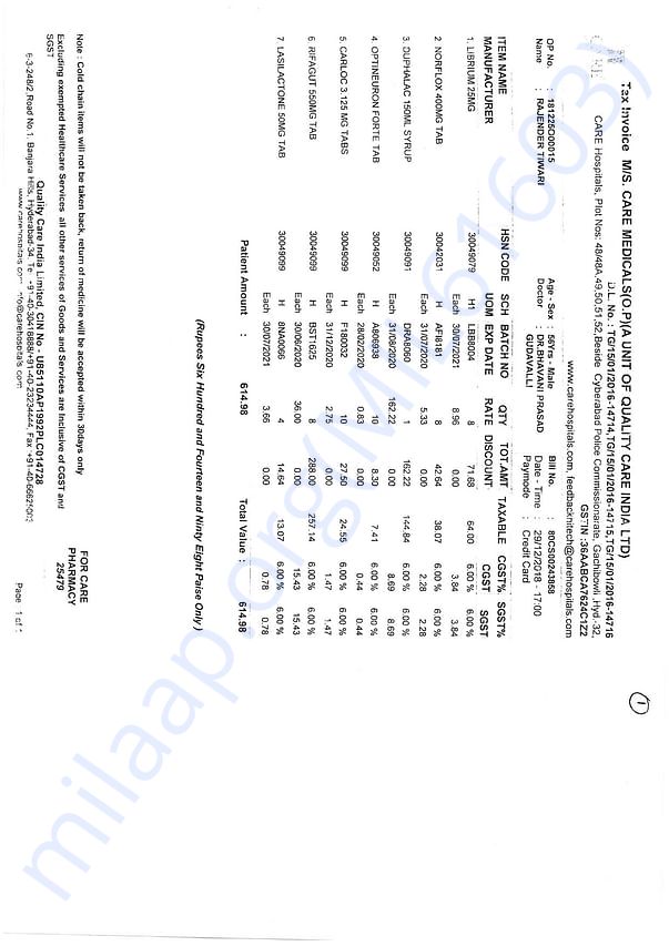 Medical Bill
