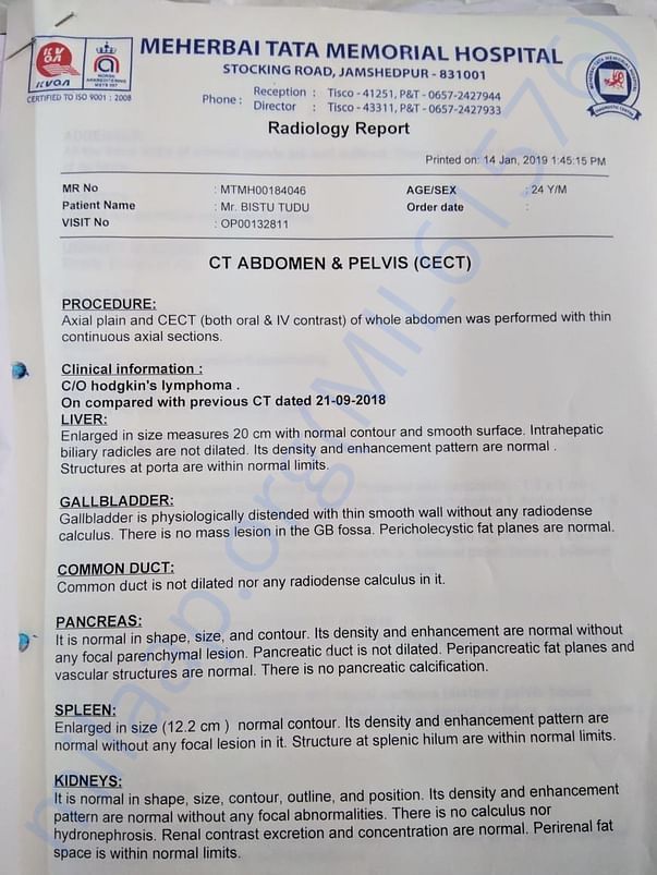 Current ongoing treatment summary at TMH Jamshedpur