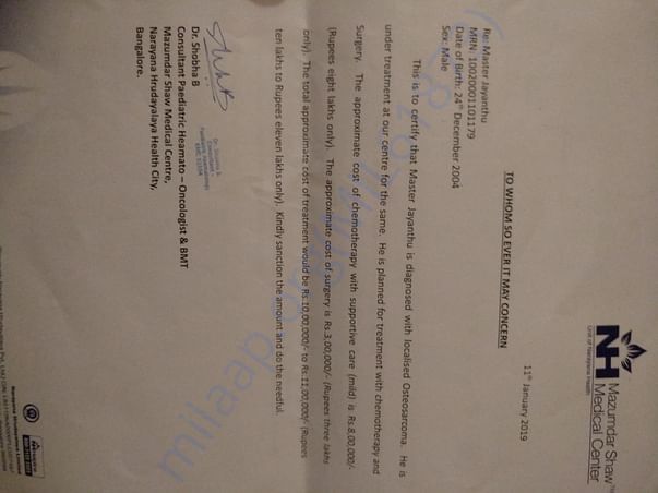 Estimation letter