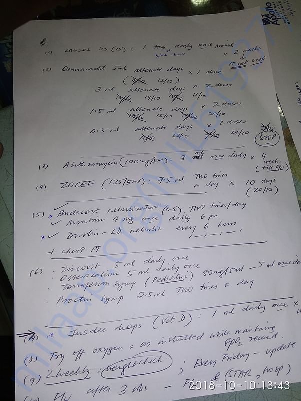 Recent checkup documents in Apollo hospital in hyderabad