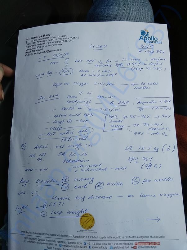 Recent documents doctor checkup in Apollo hospital film nagar branch h