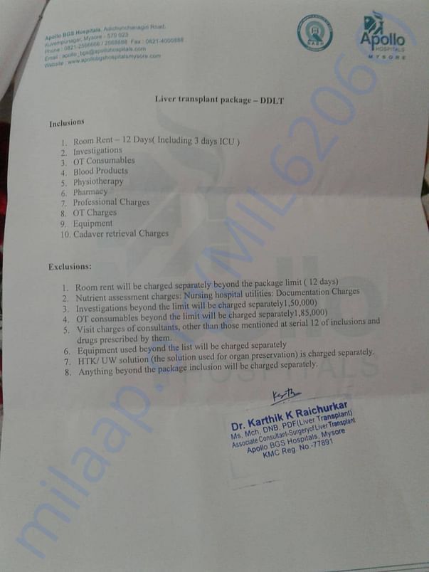 Hospital letter