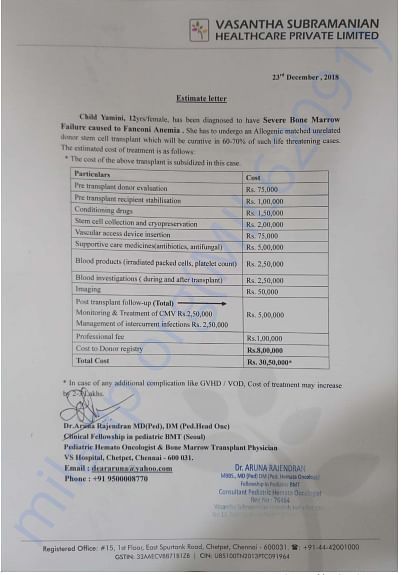 Estimation letter