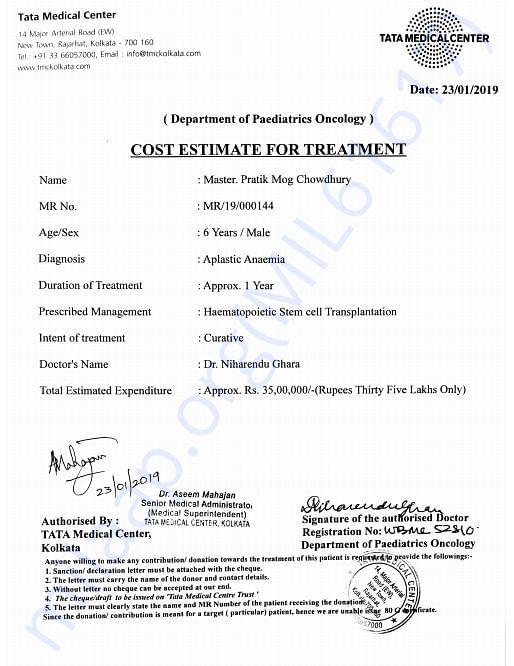 HOSPITAL ESTIMATE