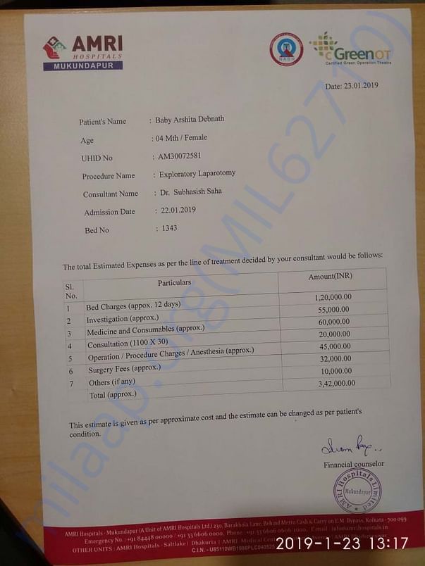 Estimation letter