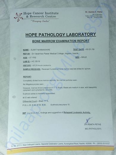 bone marrow report