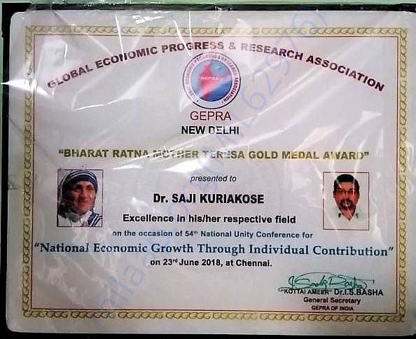 Bharat Ratna Mother Teresa Gold Medal Award