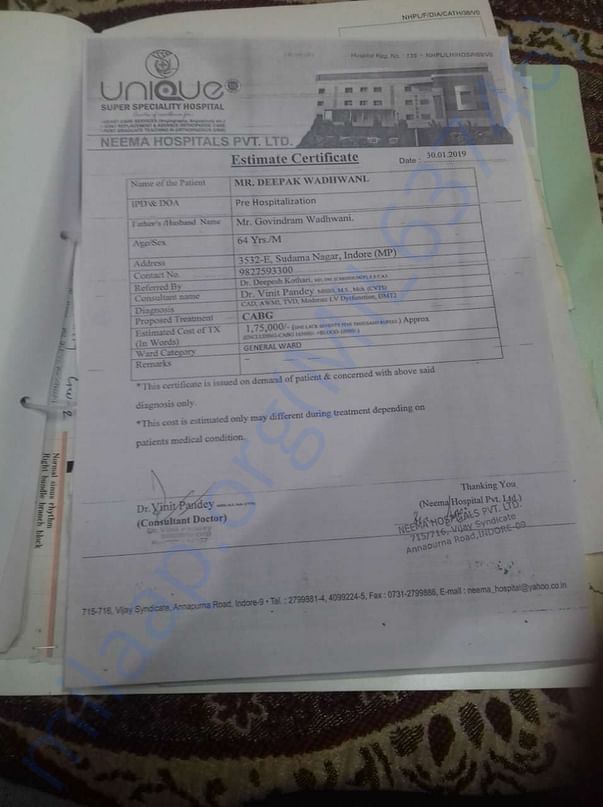 hospital letter: