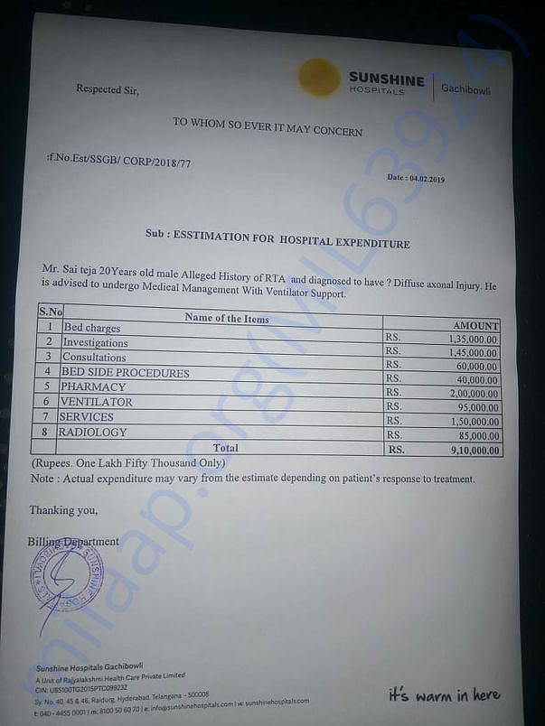 Estimate Letter