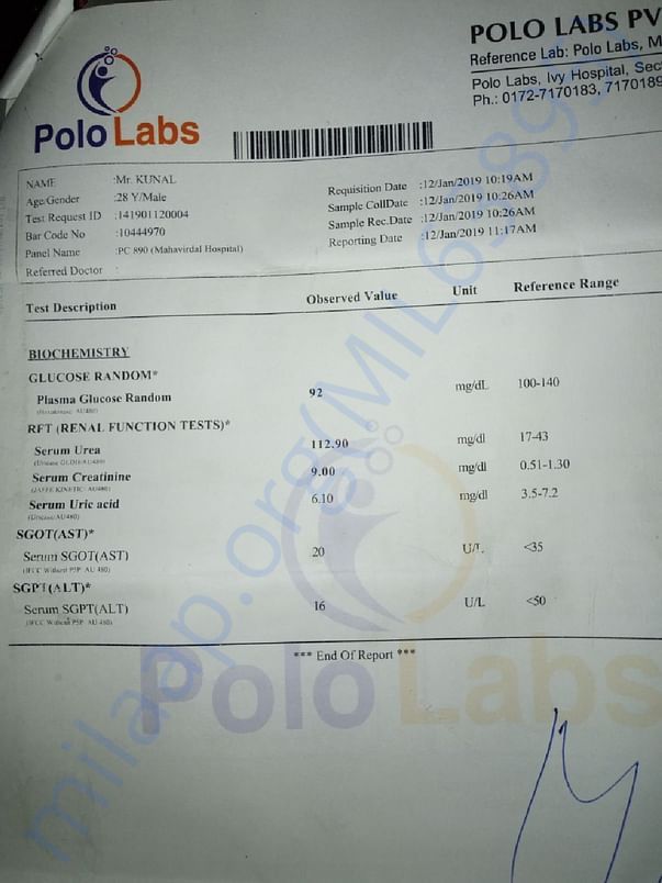 My medical report...