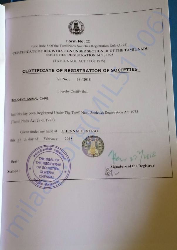 Charity Registration Certificate