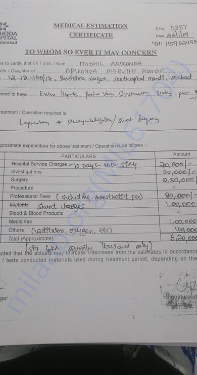 Estimation letter