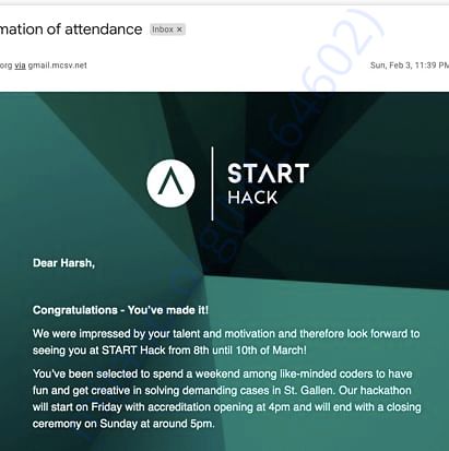 Admission letter