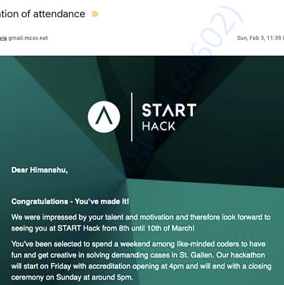 Admission letter