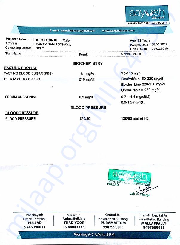lab test report