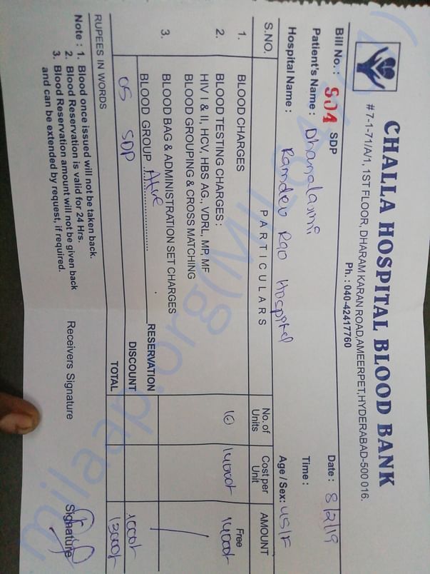 Blood transfusion bill
