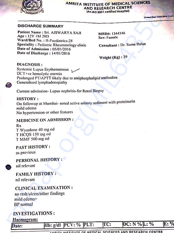 2016 Medical report
