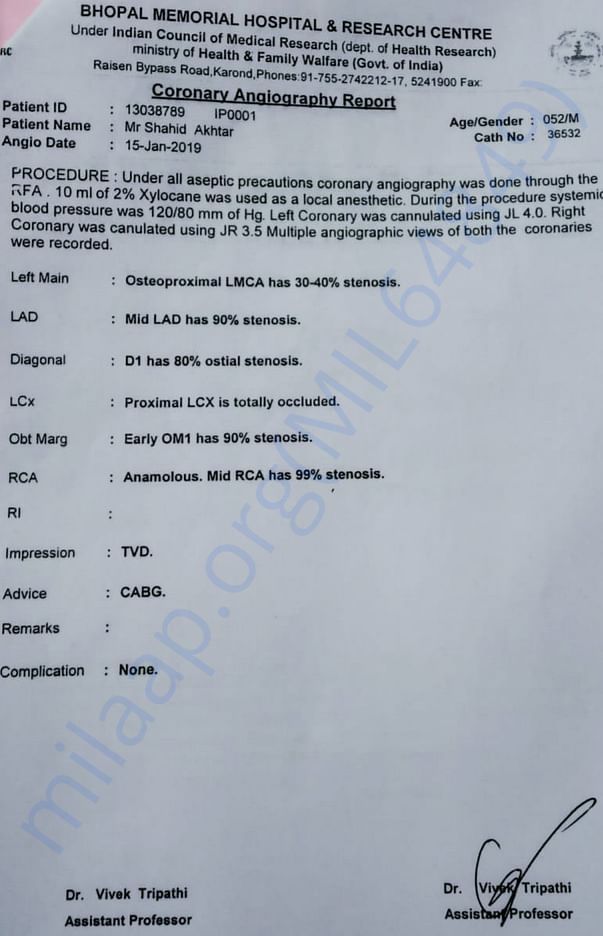 Angiography Report